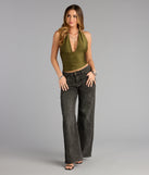 Trendy women’s tops, like the Serving Vibes Halter Crop Top, bring effortless style for fall layering, lounging, or going out.