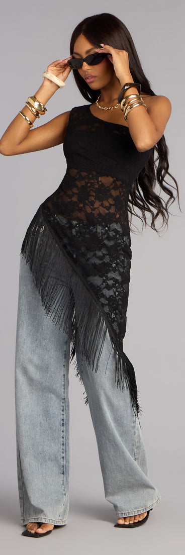 Festival Ready Lace Fringe Top