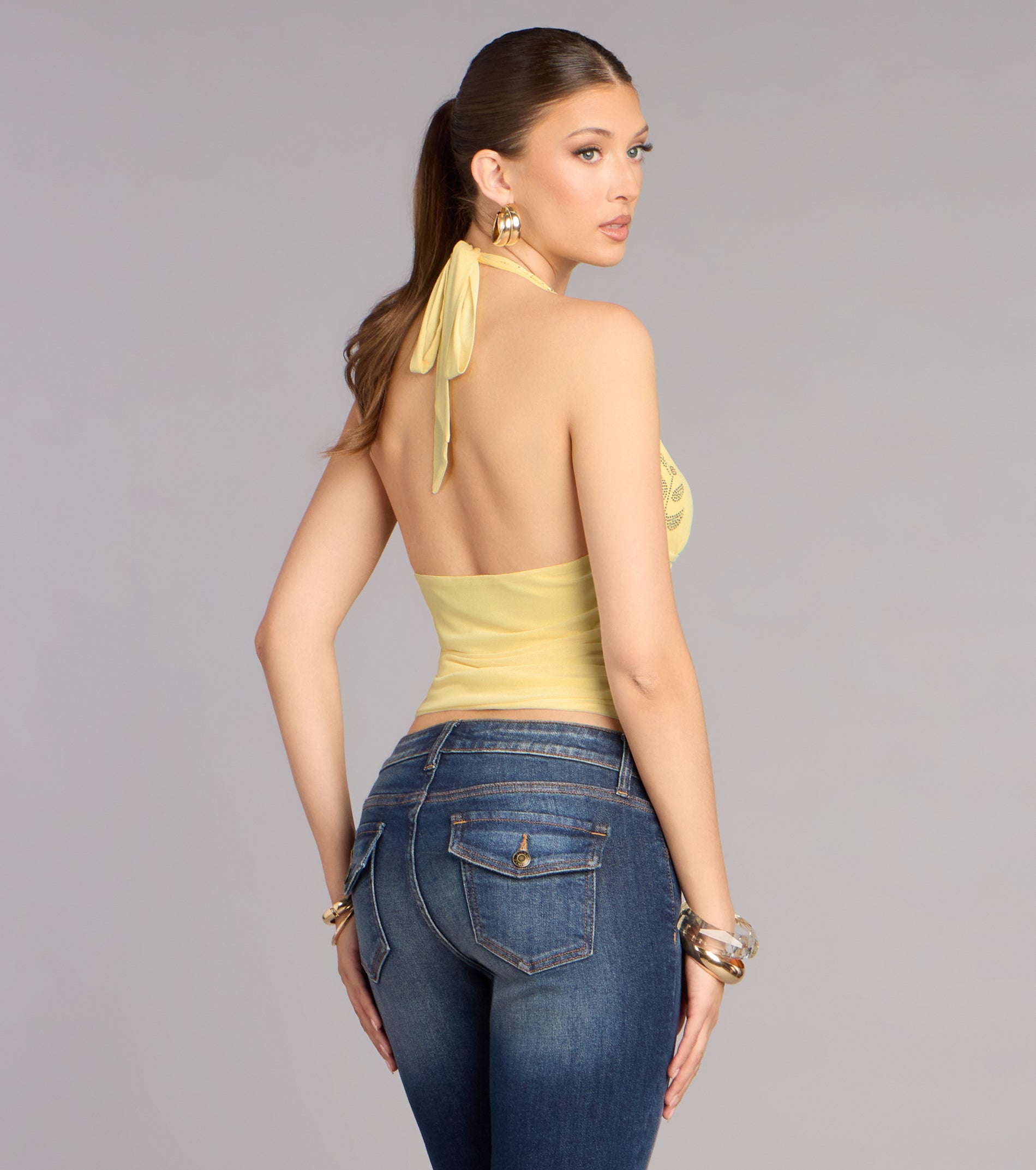 Flirty Shine Rhinestone Halter Top | Windsor