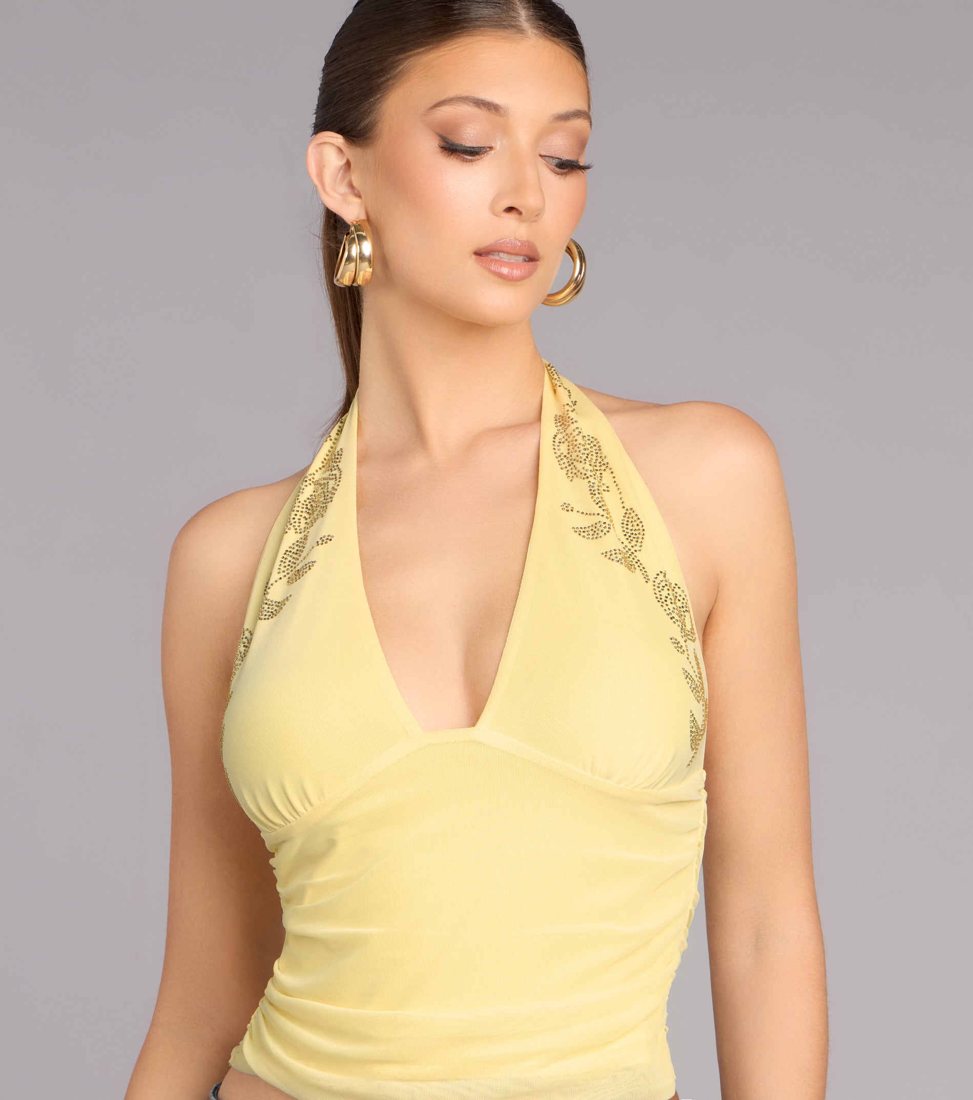 Flirty Shine Rhinestone Halter Top | Windsor