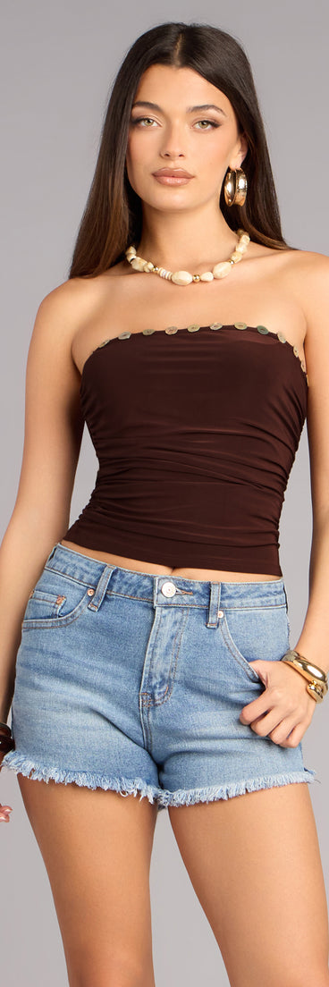 Plans Set Tube Button Crop Top