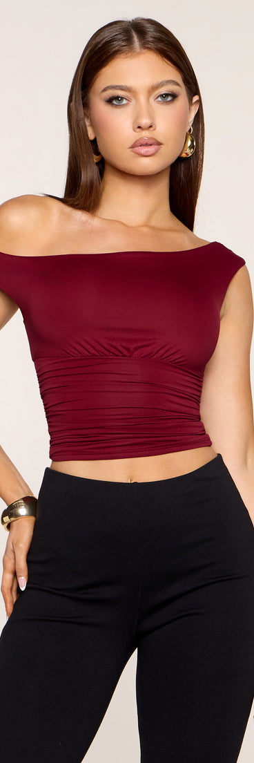 Plans Pending Ruched Crop Top