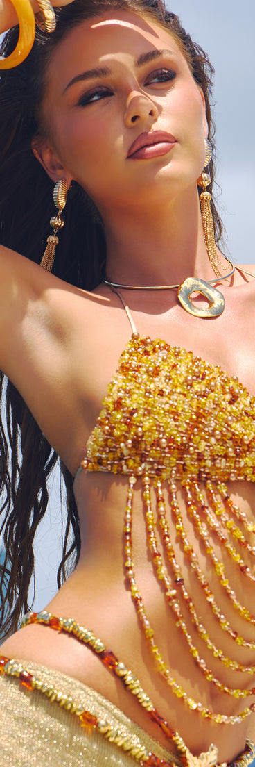 Desert Disco Beaded Bra Top