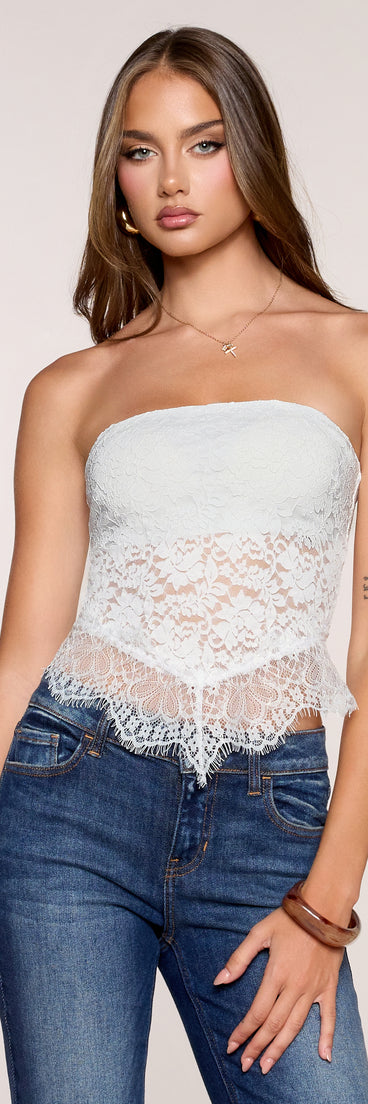 Chic Fave Sheer Lace Tube Top