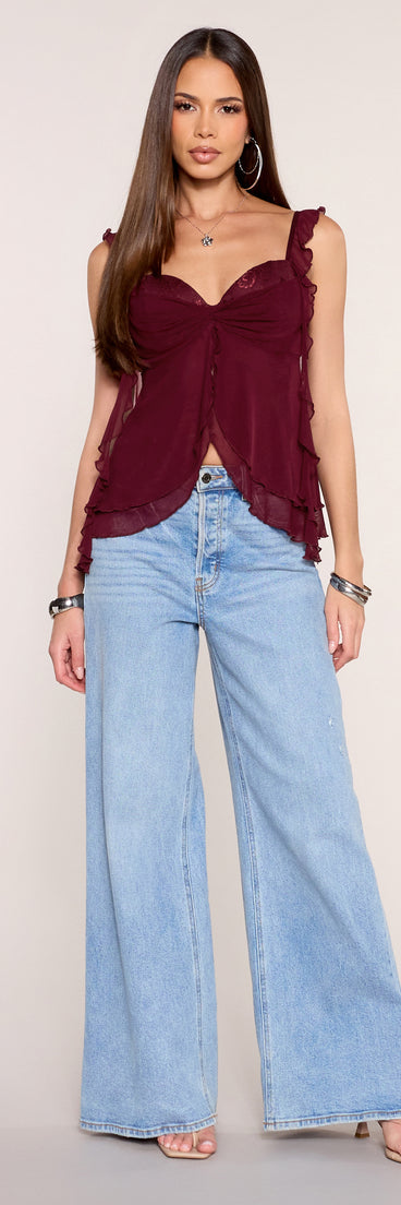Soft Focus Ruffle Babydoll Top