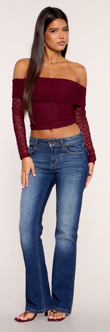 Sheer Detail Floral Lace Long Sleeve Top