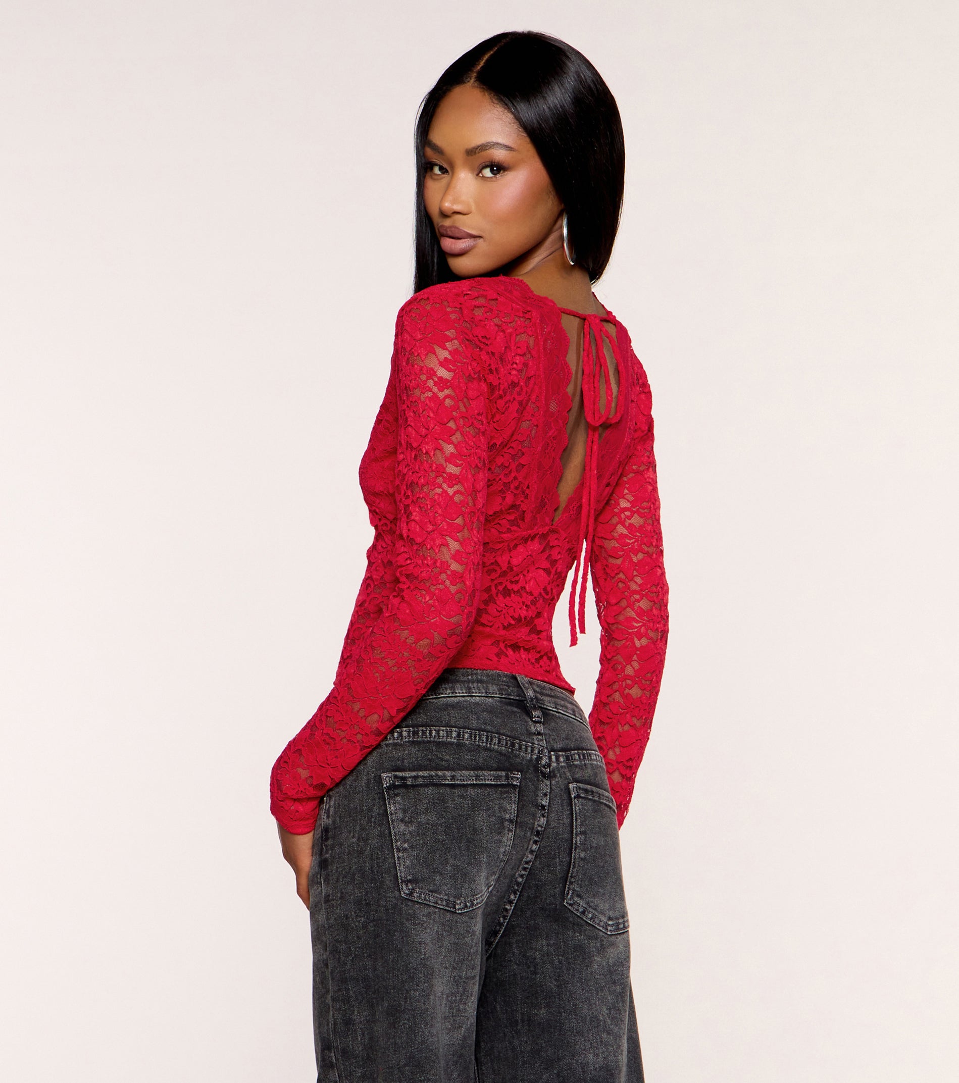 Lace Theory V-Neck Long Sleeve Top | Windsor