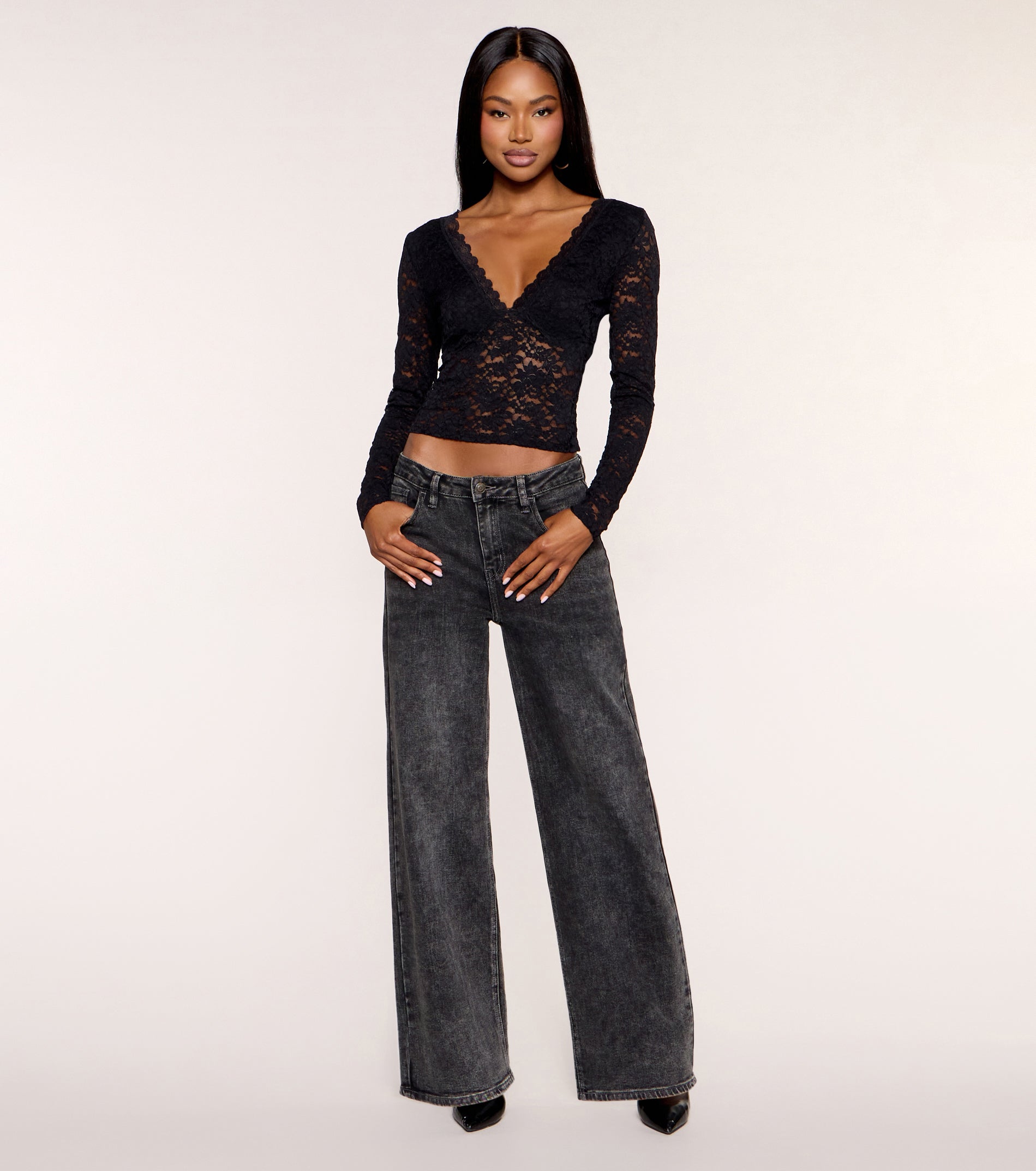 Lace Reveal Floral Lace Open Back Top | Windsor