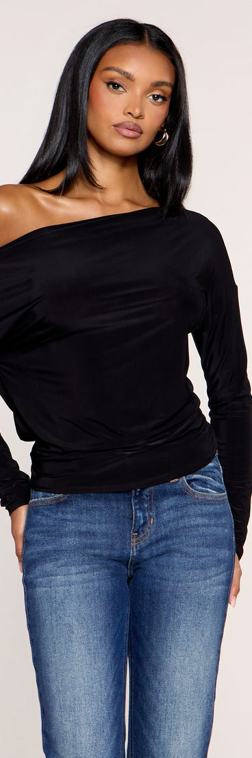 Second Look Lace Back Knit Long Sleeve Top