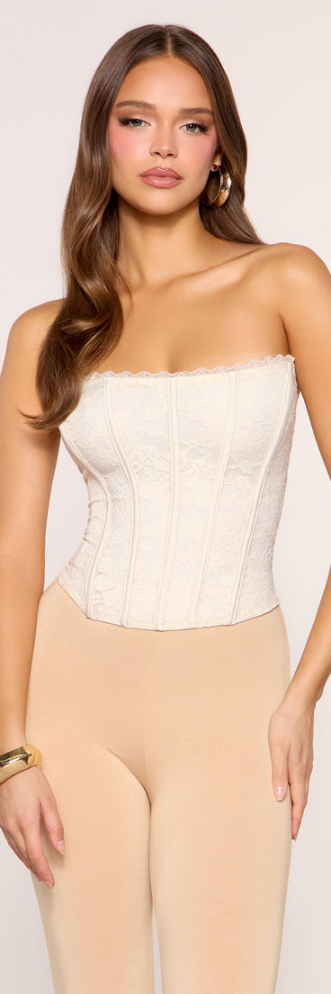 Romance Defined Lace Strapless Corset Top