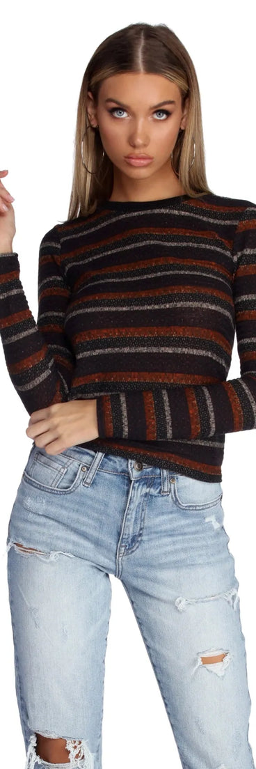 Chill Vibes & Stripes Knit Top