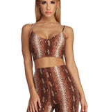 Hiss Me Snake Print Crop Top