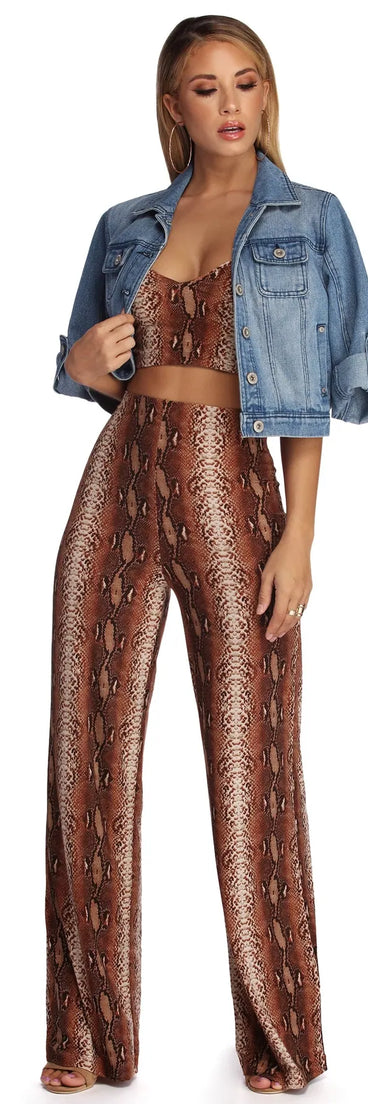 Hiss Me Snake Print Crop Top