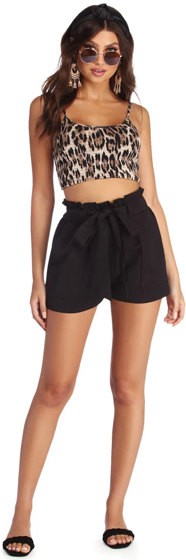 Smock It Leopard Crop Top