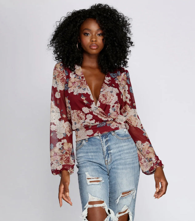 Nothing But Love Mesh Floral Surplice