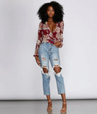 Nothing But Love Mesh Floral Surplice
