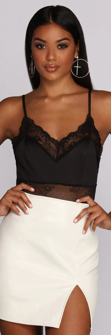 Game, Match, Inset Lace Bodysuit