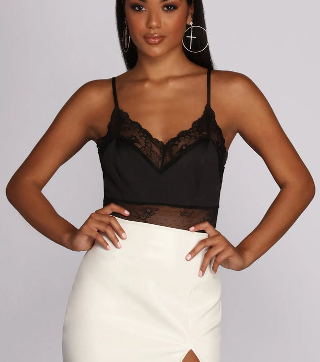 Game, Match, Inset Lace Bodysuit