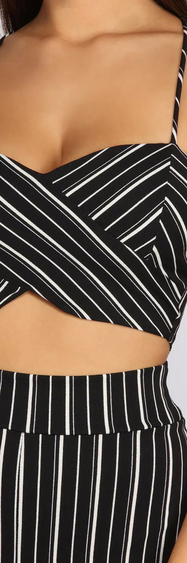 Sleek In Stripes Crop Top