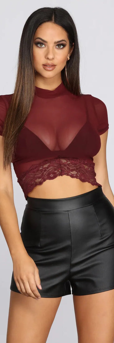 Mesh With Me Cropped Tee