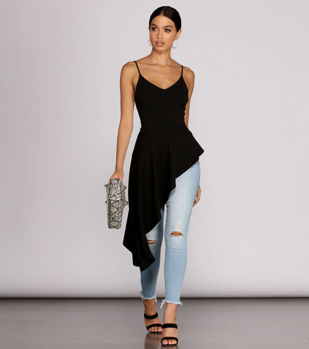Pretty In Peplum High Low Top