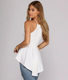 Poised In Peplum Halter Top