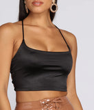 Strappy In Satin Crop Top