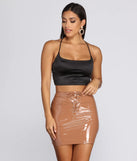 Strappy In Satin Crop Top