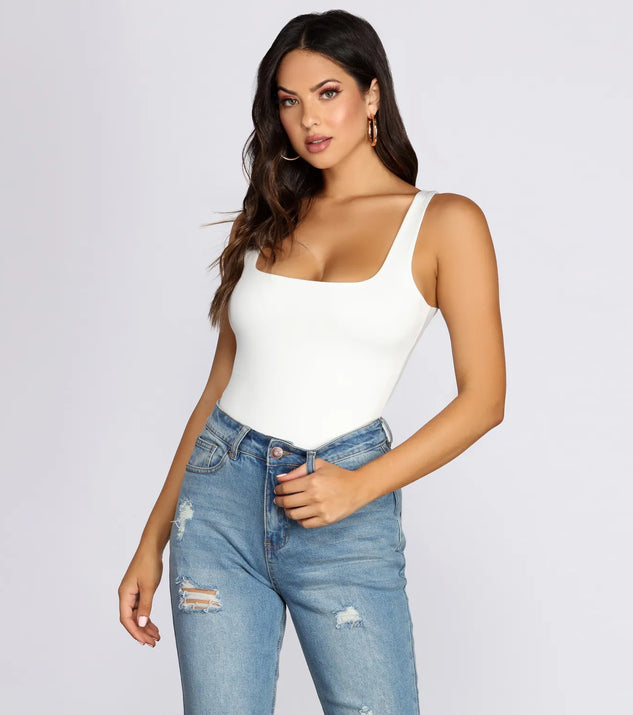 Square Neck Tank Bodysuit