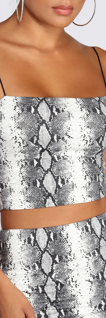 Square Neck Snake Print Tank