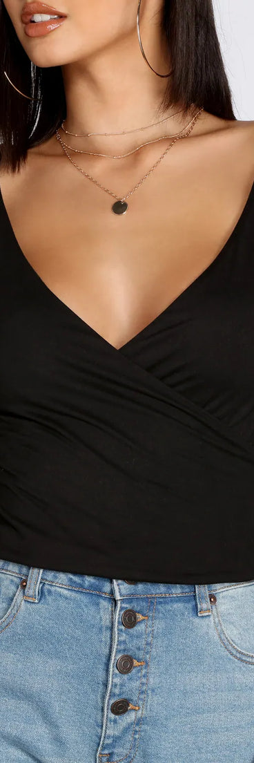 Simply Stylish Wrap Front Top