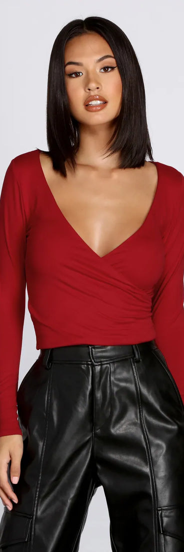Simply Stylish Wrap Front Top