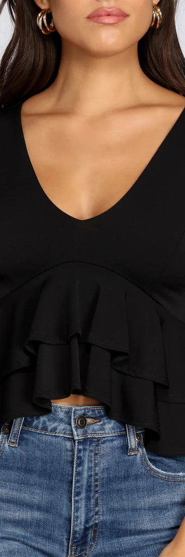 Rally Peplum Ruffle Top