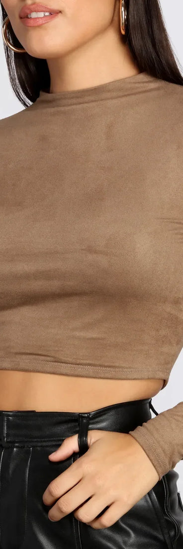 Chic Faux Suede Crop Top