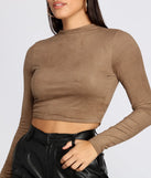 Chic Faux Suede Crop Top
