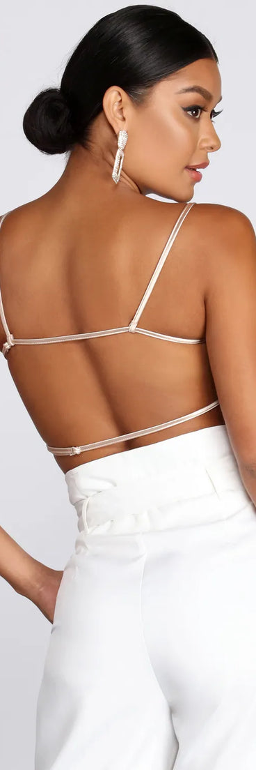 Sleek And Strappy Satin Bodysuit