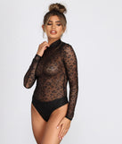 Leopard Print Glitter Mesh Bodysuit