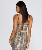 Slight Shade Snake Crop Top