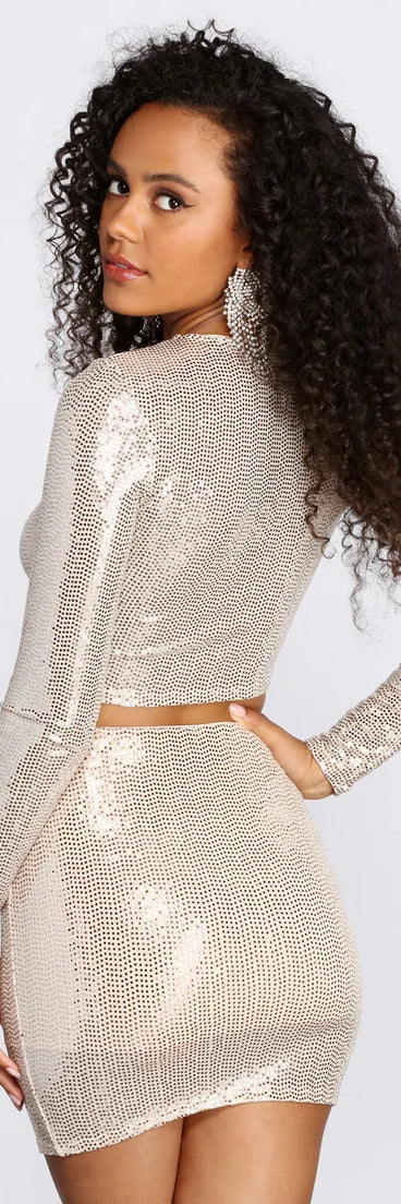 Stunner In Sequins Crop Top