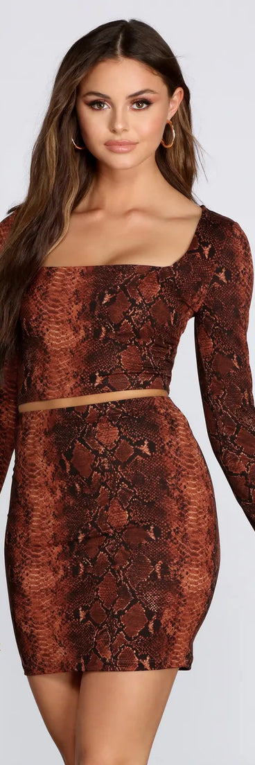 Slay In Snake Crop Top