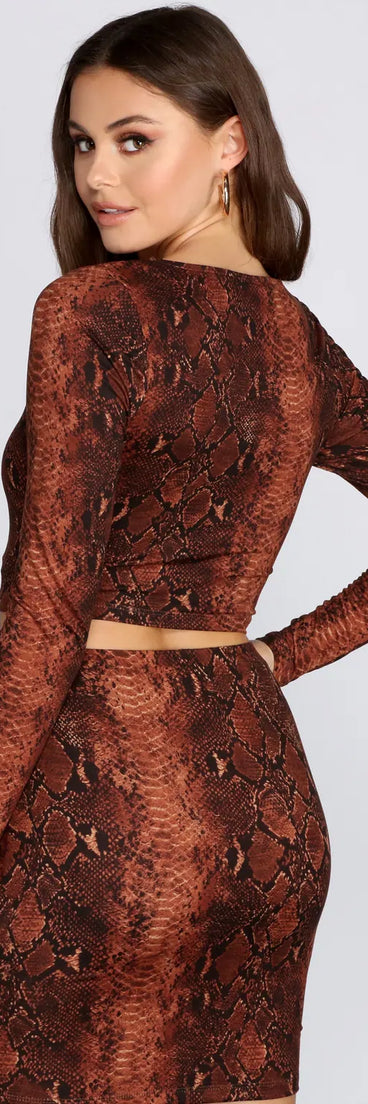 Slay In Snake Crop Top