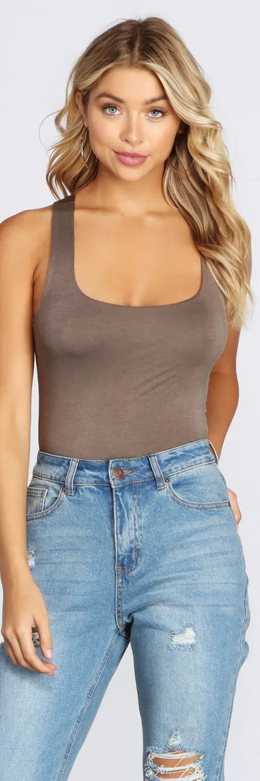 Cross Back Square Neck Bodysuit