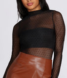 Mock Neck Polka Dot Bodysuit