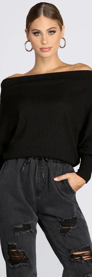 Comfy Chic Ribbed Knit Top