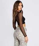 Cut Out Mesh Crop Top