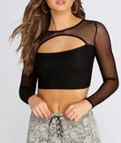 Cut Out Mesh Crop Top