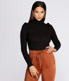 Puff Sleeve Turtleneck Top