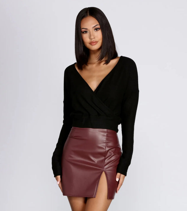 Wrapped In Knit Crop Top
