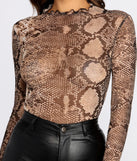 Snake It Off In Mesh Top