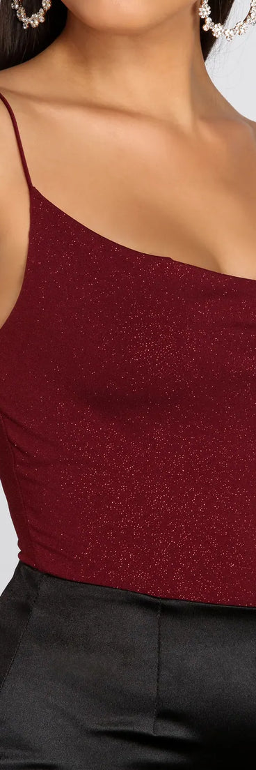 Glitz And Glimmer Cowl Neck Bodysuit